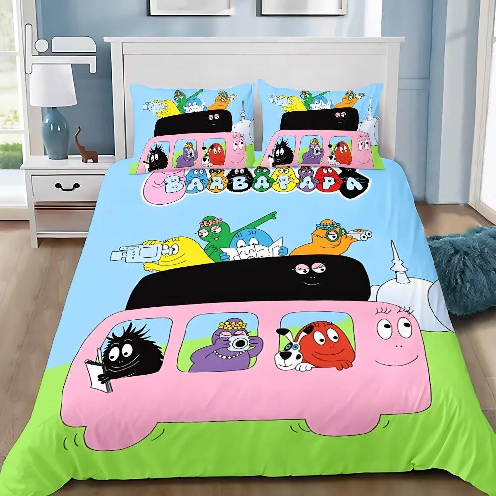 

Cartoon B-Barbapapa Bedding Set For Bedroom Soft Modern Bedspreads Comefortable Kids Duvet Cover Quilt Cover And Pillowcase EU Single(135*200cm)3pcs