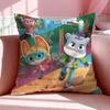 Cartoon TThe Creature Cases Cushion Cover Breathable Linen Pillowcase Summer Odorless EcoFriendly Invisible Zipper Washable