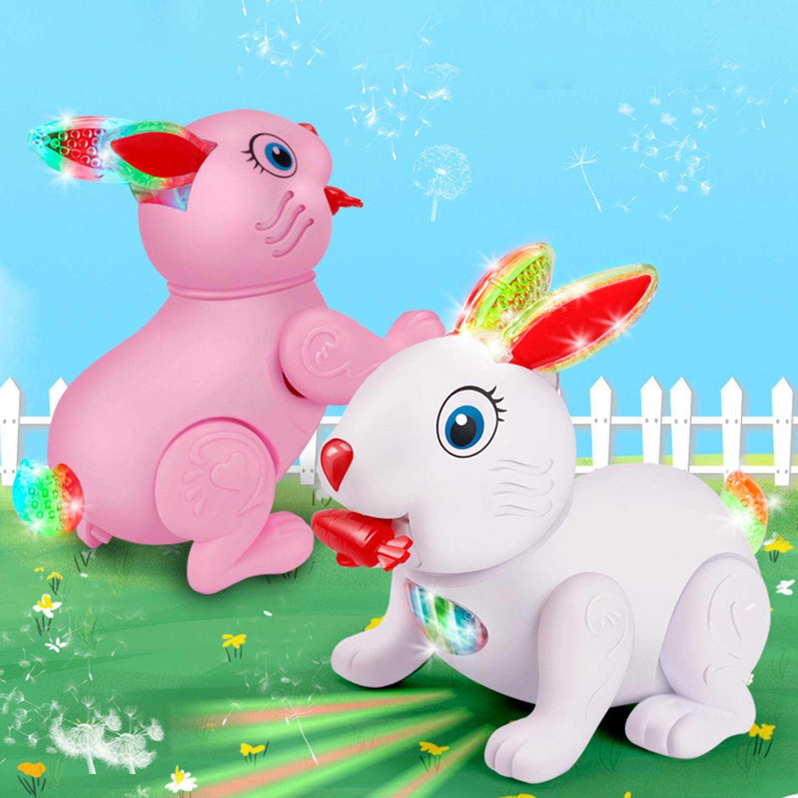 

Танцювальна розвиваюча електрична лялька Ходьба Милий кролик Тварина Освітлення Музика Робот Іграшки Подарунок дітям рожевий