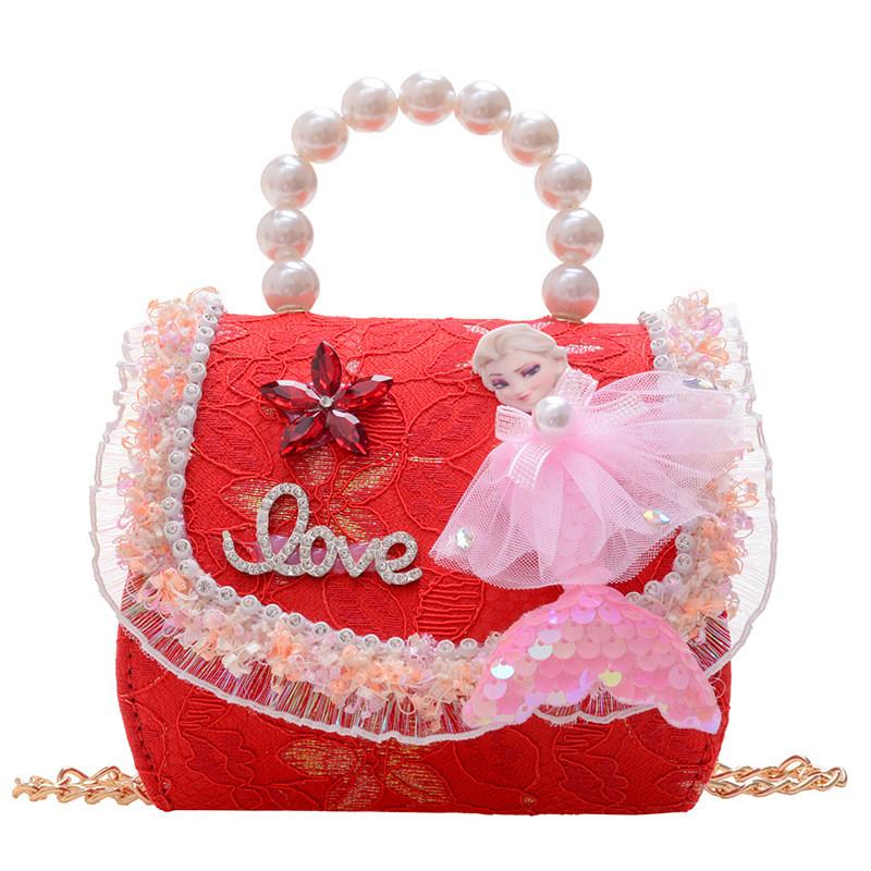 Adorable Mini Mermaid Pearl Crossbody Bag For Kids Stylish Korean Design For Everyday Use