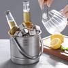 Yangyizhi Seau à Glace en Acier Inoxydable avec Passoire Amovible, Refroidisseur de Vin Bar Champagne pour Bière Vin Rouge, Portable Snacks Maison