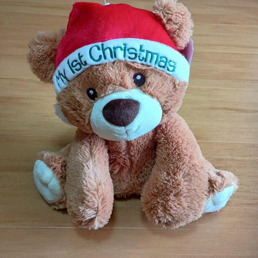 [USED] Aurora Plush Christmas Teddy Bear, Small, First Toy
