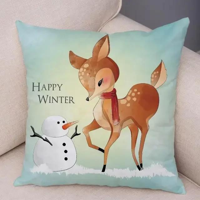 Cute Cartoon Giraffe Fox Reindeer Pillow Cover Nordic Children's Room Decoration Sofa Home Animal Cushion