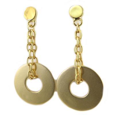 [Q7828] - Gold 'Antica' Designer Earrings - 55x25 Mm