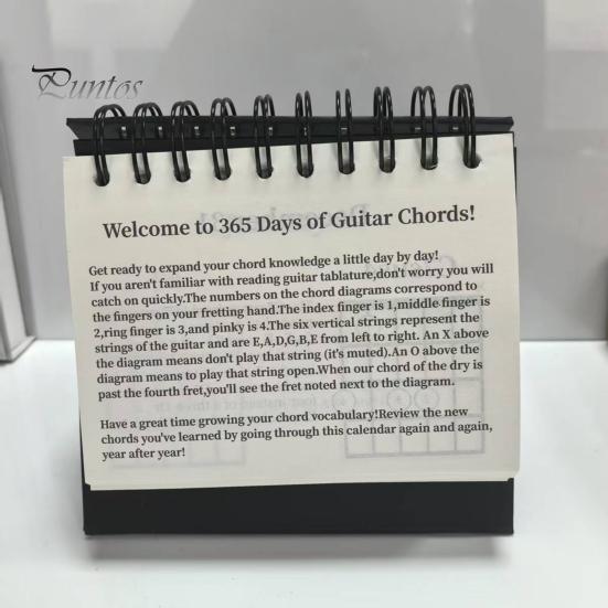 Το Ημερολόγιο 365 Ημερών Συγχορδιών Κιθάρας Ημερολόγιο Συγχορδιών Μέρα-Παρά-Μέρα Αναδιπλούμενο Επιτραπέζιο Καθημερινό Πρόγραμμα για Κιθαρίστες
