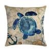 Ocean Breeze Turtle Pattern Double-sided Printed Pillow Cover Short Plush Suitable Living Rooms Bedrooms Throw Cushion Cover