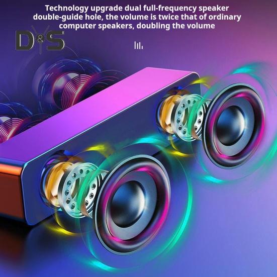 Bluetooth-compatible Speaker Music Player with Light Stable Connection Home Video Desktop Wireless Sound Speaker