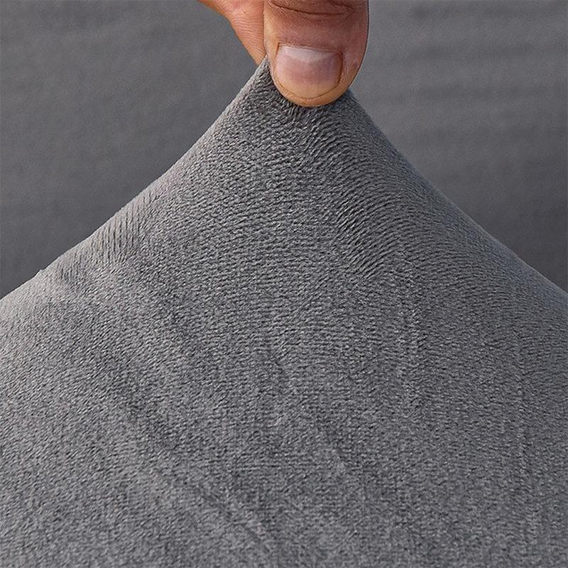 Silberfuchs Samt Esszimmerstuhlbezug - Einfarbig, Elastisch, Gepolstertes Rundbogen-Design.
