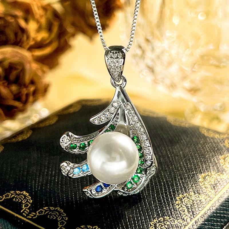 Jewelry Set Pearl Earrings Necklace Ring Australian White Silver Needle High-end Fashionable Women's Style