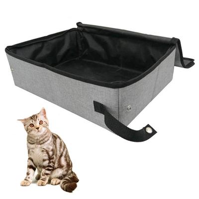 Kedi çöp kutusu taşınabilir tuvalet kapaklı evcil hayvan aksesuarları ev açık temiz kamp kedi kumu kutusu