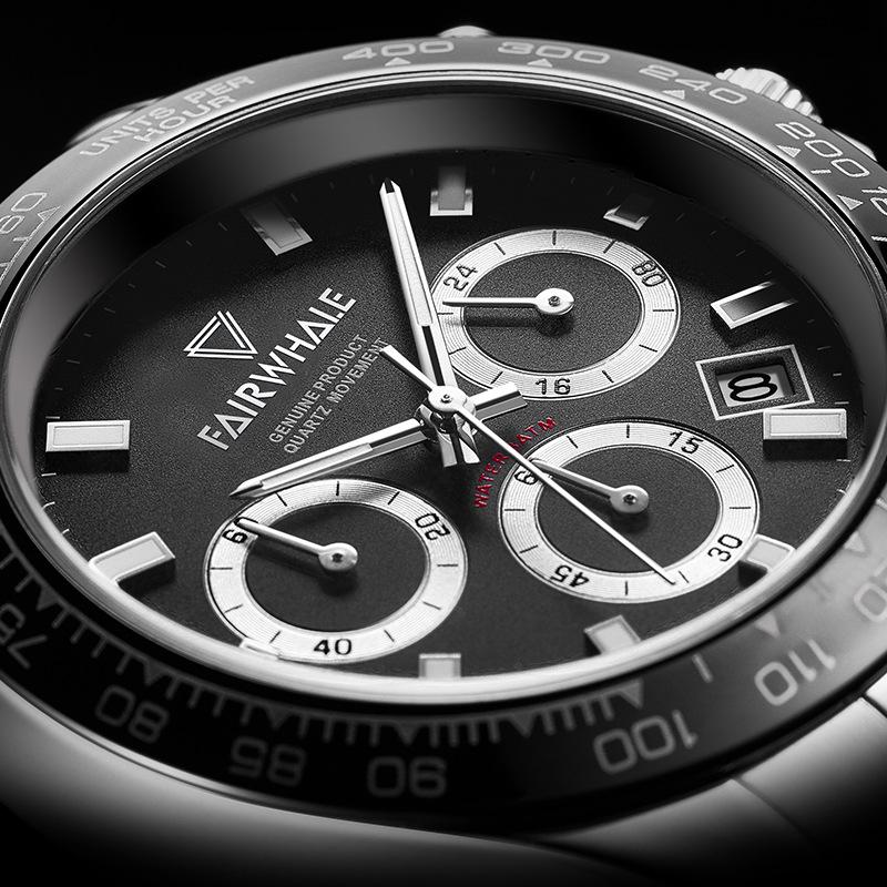 Men's Three-Eye Multi-Function Quartz Watch Waterproof Decorative Steel Band Casual Business