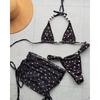 Women'S Summer Polka Dot Print Beach Apron Hip Wrap Sexy Bikini Three-Piece Set European And American Popular Swimsuit