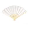 [Kyoetsu] White Folding Fan, Plain, for Congratulations and Condolences, Japanese Paper, Bamboo Ribs