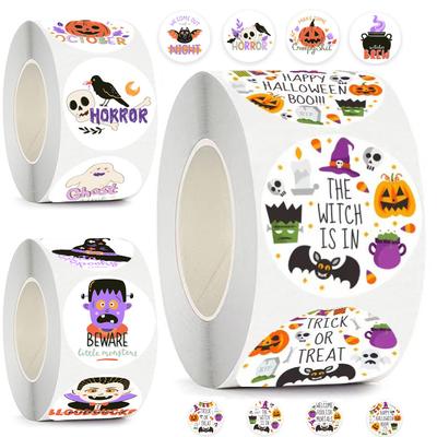 500pcs 1inch Halloween Stickers Roller for Gifts Cups Waterproof Kids Halloween Pumpkin Stickers for Halloween Decor 2.5CM