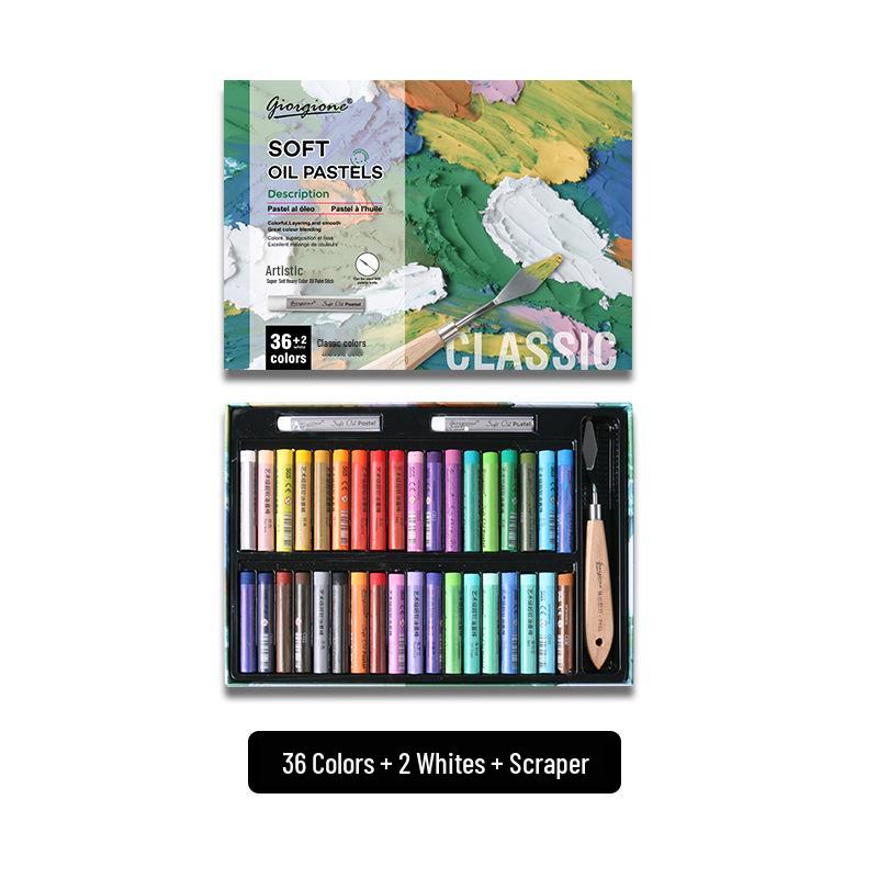 Giorgione Super Soft Oil Pastels Set - 48 Heavy Colors & 24 Macaron Shades