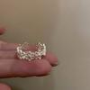 Anello Semplice Retrò Industria Pesante Argento Sterling 925 da Donna Senso di Alta Gamma Lusso Leggero Coreano Ins Vento Freddo Design di Nicchia Gioielleria