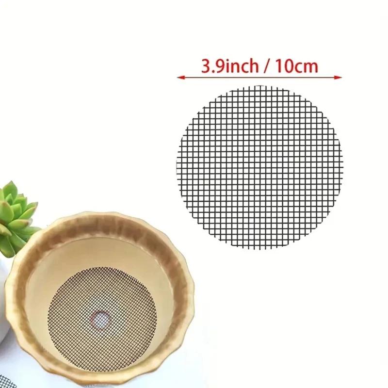 Pot Hole Mesh Pad Mat Grid Round Drainage Hole Screen for Pot Bottom Prevent Soil Loss Anti Bonsai Flower Plant Gardening Tools