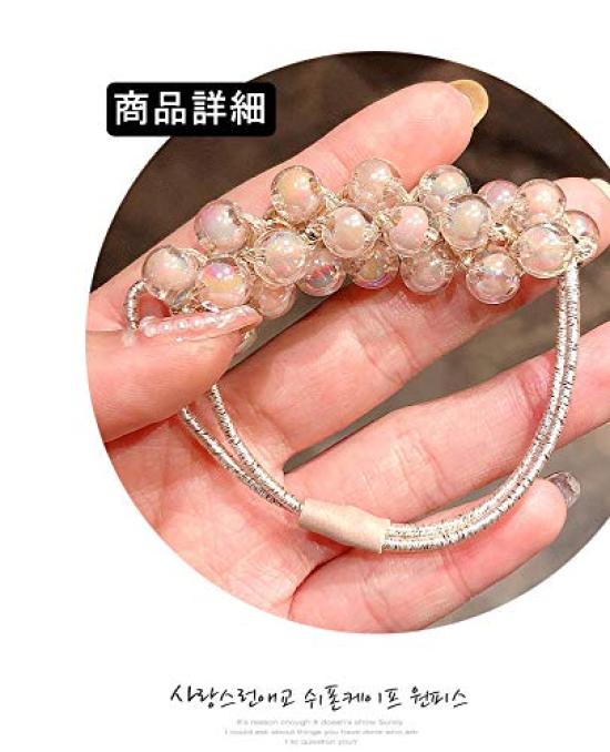 Stylish Hair Ties, Hair Accessories, Hair Ornaments, Rubber Bands, Hair Arrangements, Beaded, Pearl-Like, Popular, Cute, Stylish (Pearl-Like 3-Piece