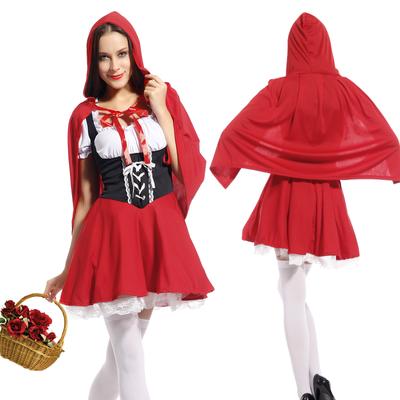 Sexy Disfraces Halloween Cardinal Little Red Riding Hood Costume Small Red Cap Fantasia Carnival Fairy Costumes for Women Cosplay Party Dress