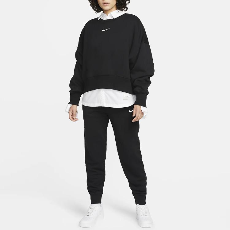Nike Womens Phoenix Fleece Oversized Crew Sweatshirt Black/Sail Women Streetwear DQ5761-010