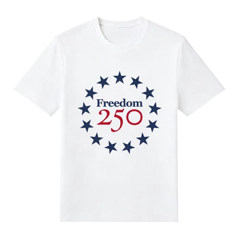 Freedom 250 Graphic Print T Shirts America 250 Years Freedom Cotton Tees Summer O-neck Fashion Trendy Tee Short Sleeve Casual Clothing 4XL