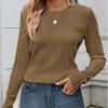 Womens Tops Trendy Dressy Casual Long Sleeve Crewneck Basic T Shirts Solid Loose Textured Blouses Outfits