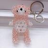Keychain Pendant, Cartoon Bear Handcrafted Metal Keychain with Glossy Realistic Surface, DIY Animal Beading Kit for Backpack or Handbag