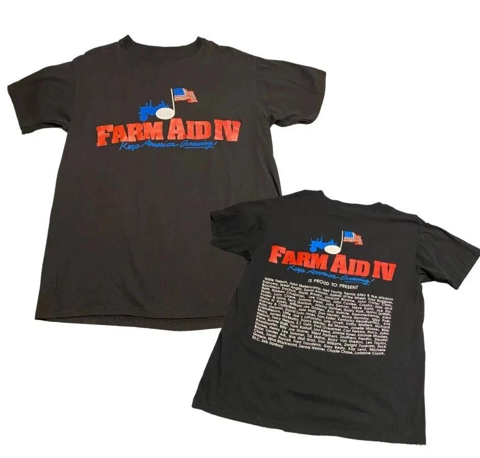 

Винтажная футболка концертного тура Farm Aid IV 1990-х годов, размеры S-5XL 2XL