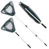 Folding Fishing Net with Aluminum Alloy Pole, 1.7m Telescopic Landing Net for Fishing, Portable Triangular Net