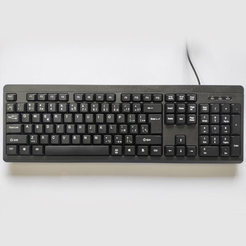 USB Multi-Language Wired Desktop Membrane Keyboard