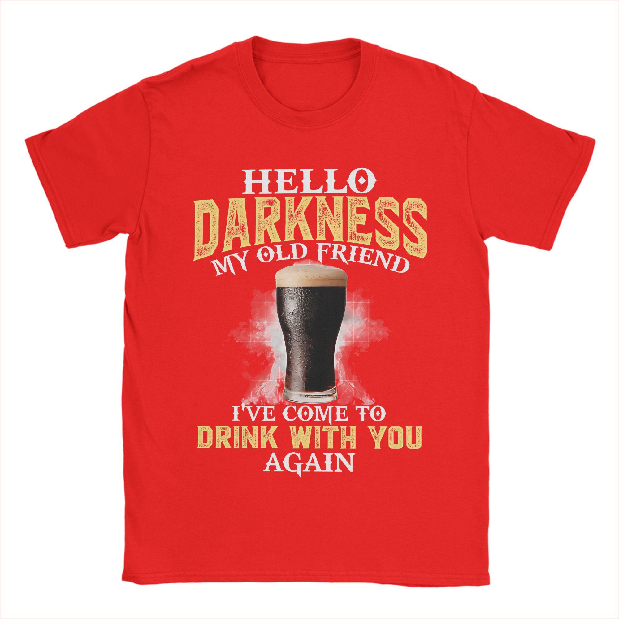 Unisex Women Hello Darkness My Old Friend Stout Dark Beer Shirt 100 Cotton Graphic TShirt Clothing Outfits S
