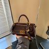 Glossy Women's Shoulder Bag with Vintage Key Pendant - 2025 Autumn/Winter Collection