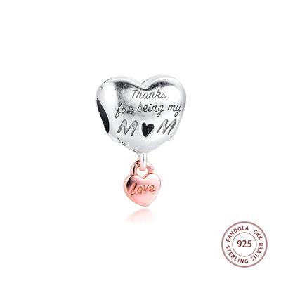 Echt 925 Sterling Zilver Bedankt Dat Je Mijn Mama Bent Bedels Kralen Past Op Europa Armband Vrouwen DIY Sieraden Maken Kralen Charmsy