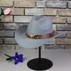 Hot-selling autumn and winter woolen felt hat men's and women's curved-brimmed jazz hat fashion bull's head accessories Tibetan denim top hat