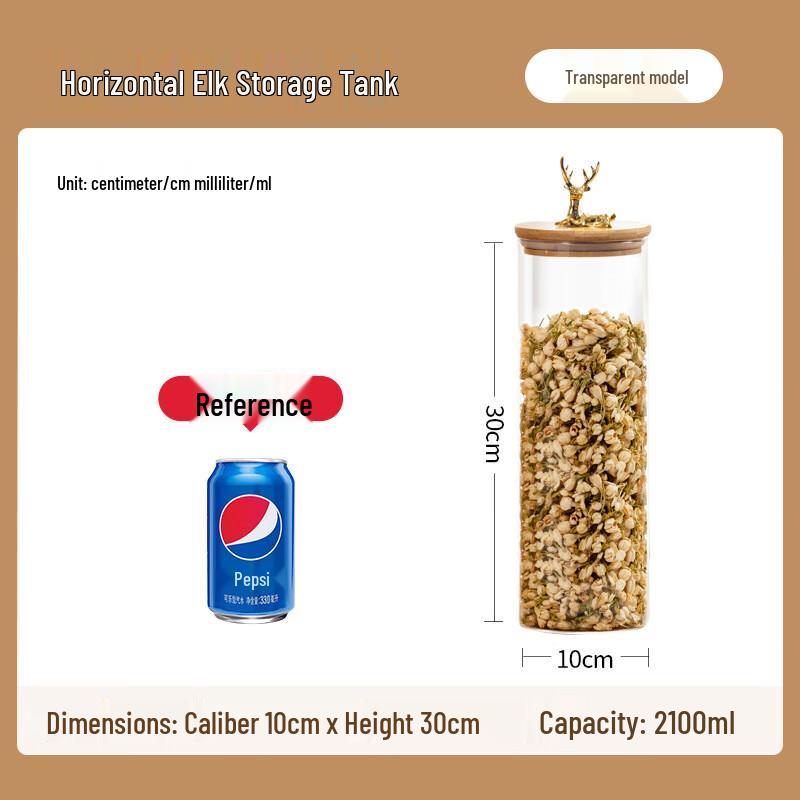 AQ Elk High Borosilicate Glass Sealed Storage Jar