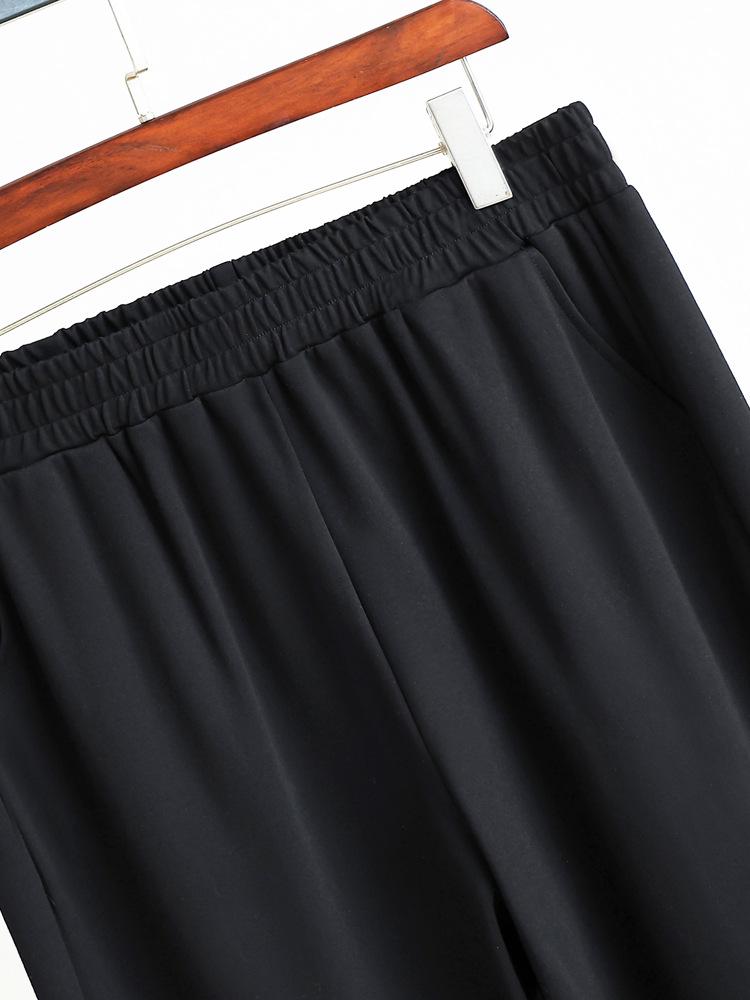 Dámské nadměrné zeštíhlující kalhoty s vysokým pasem na jaro/podzim - Volný, ležérní střih