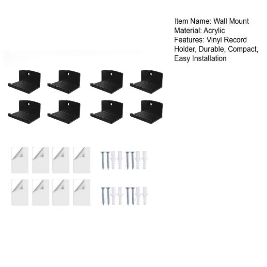 Wall Mounted Album Holder Adhesive Vinyl Record Mounts, Easy Installation Acrylic Floating Display for Dorm Shelves, Strong Hold Displaying