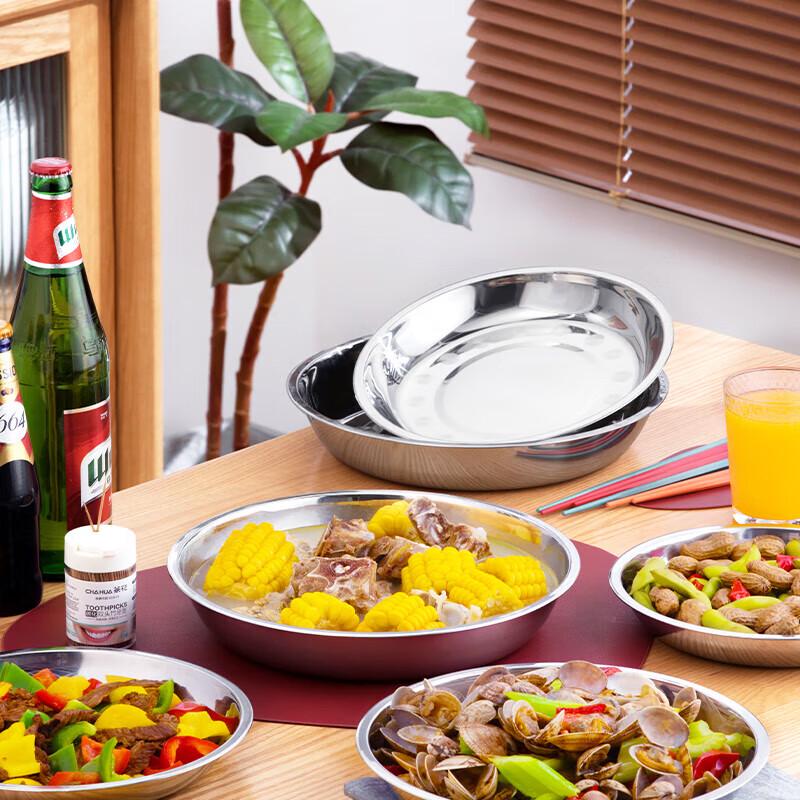 Camellia Thickened Stainless Steel Shallow Plate