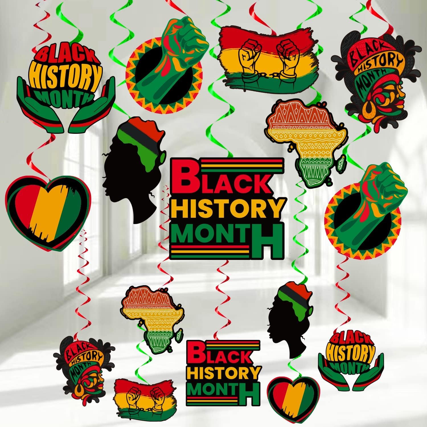 Black History Month Decorations Hanging Swirls Black History Decorations n BHM Party Supplies for Indoors and Outdoors Black History Month Decor