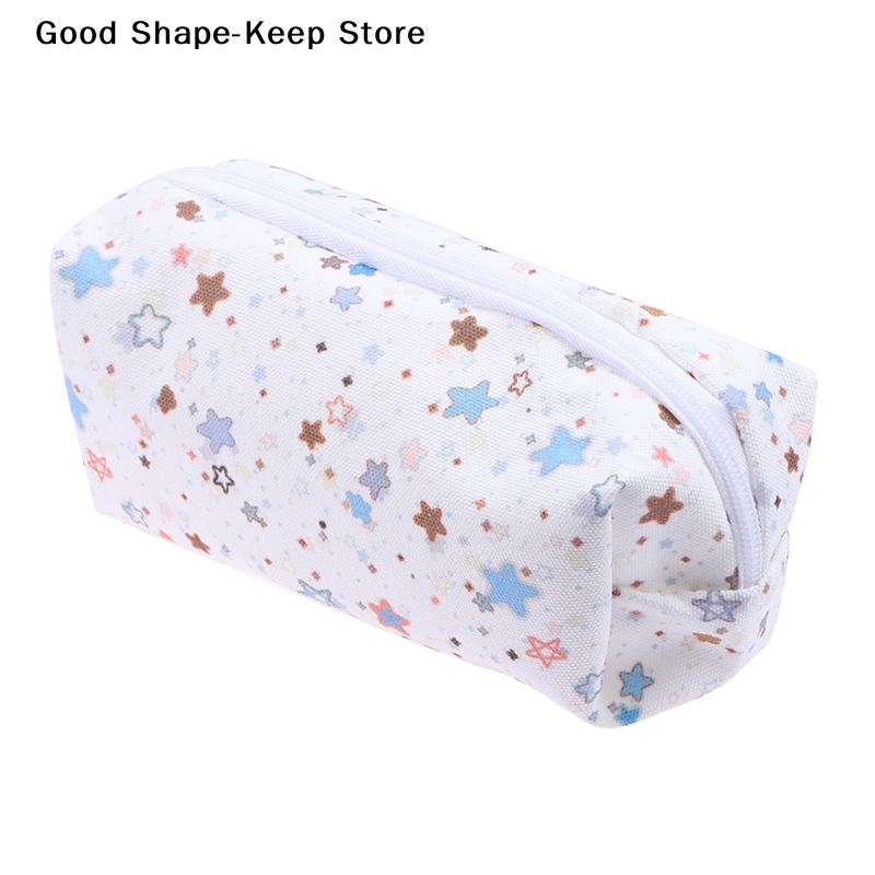 Multifunctional Stationery Bag Canvas Star Pen Bag Large Capacity Pencil Case Portable Cosmetic Bag Clutch Bag Gifts