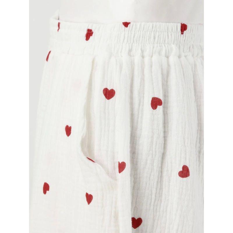 Ruffled Heart Shirt Casual Set Ruffles Heart Shirt Casual Shorts Suit