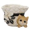Ubia Brown Tabby Kitten Hiding In a 19 X 17 X 13 Doll Animal Garden Cute Hat, Cm, Figurine, Ornament, Decor, Realistic, Cat, H09210-1