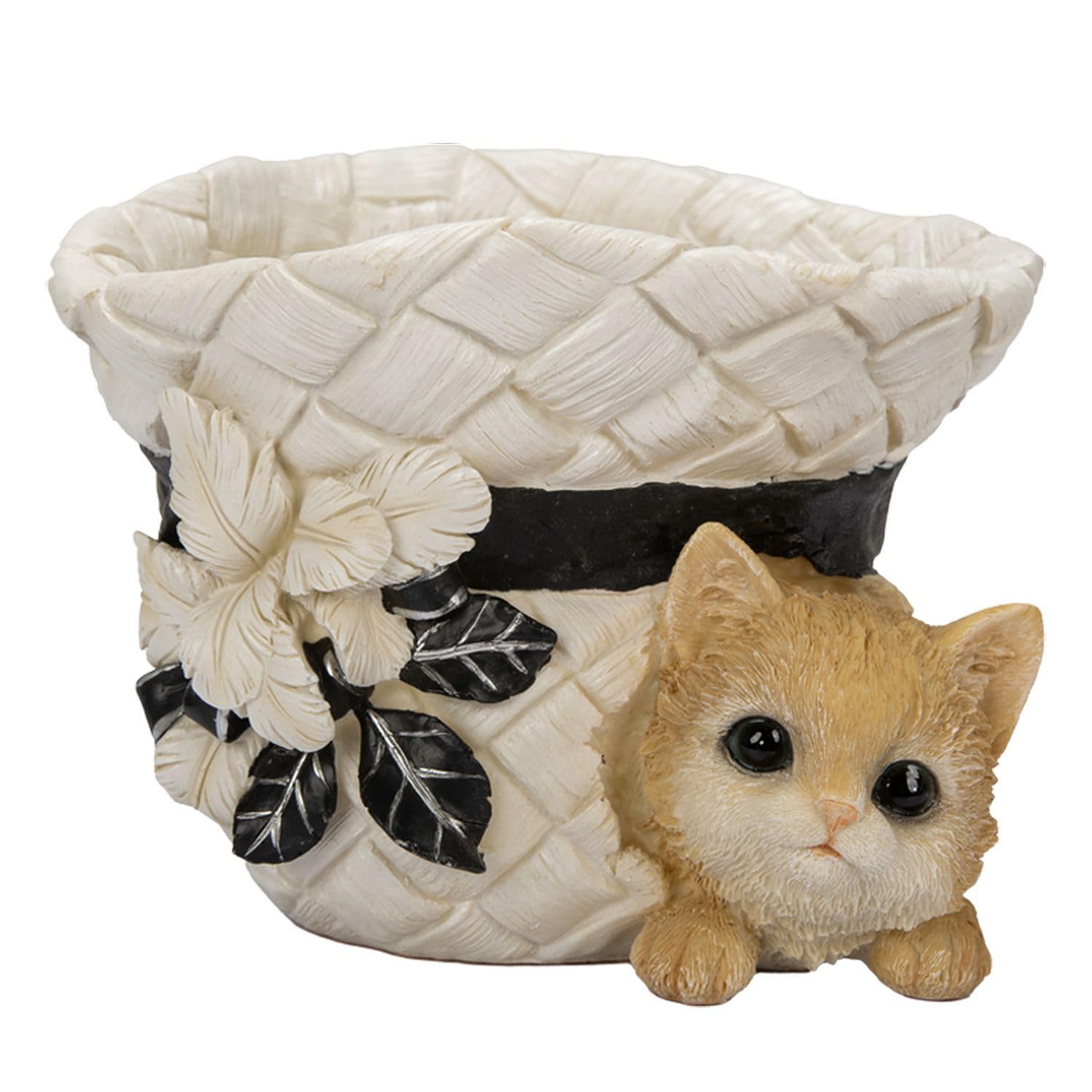 

Ubia Brown Tabby Kitten Hiding in a 19 x 17 x 13 Doll Animal Garden Cute Hat, cm, Figurine, Ornament, Decor, Realistic, Cat, H09210-1