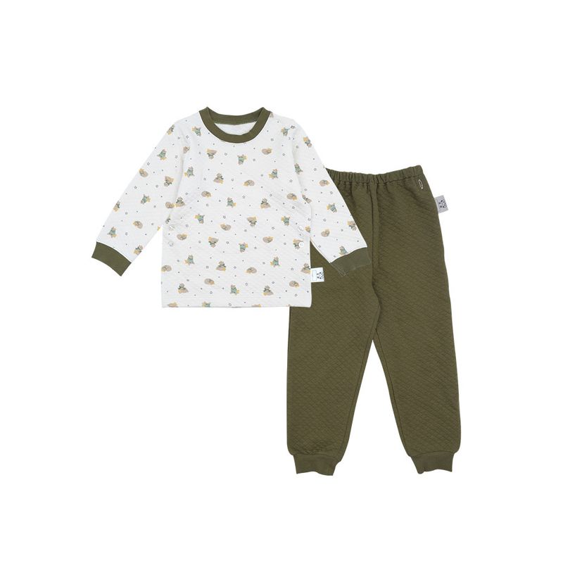 Autumn and Winter Pure Cotton Thermal Clothes Two-Piece Homewear Suit