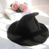 Women Witch Hat Wizard Hat Halloween Witch Pointed Hat Knitted Wool Cap Adult