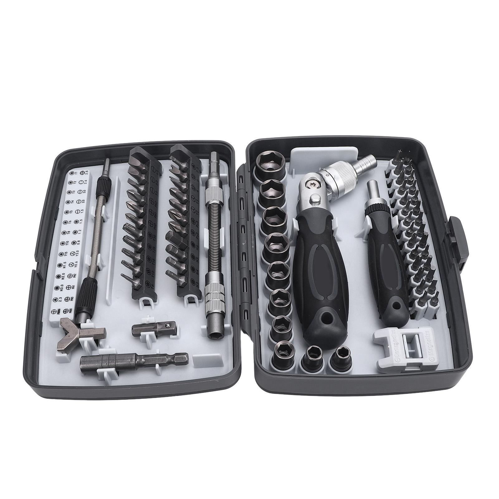 

Набор отверток с трещоткой 68 в 1 Эргономичная ручка с поворотом на 180 градусов Точная трещотка для бит