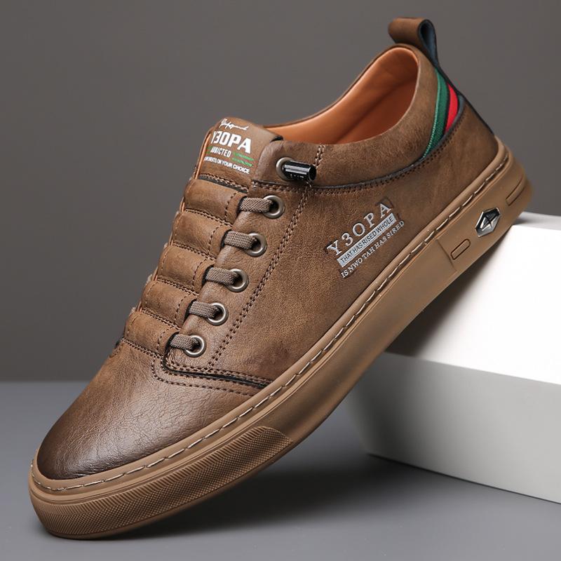 Spring and summer new men's leather shoes genuine leather casual men's single shoes board shoes white shoes