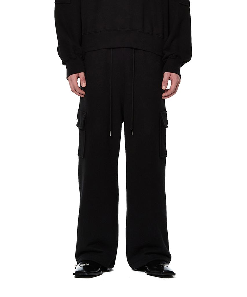 MORE THAN BLACK Logo Cargo Sweat Pants