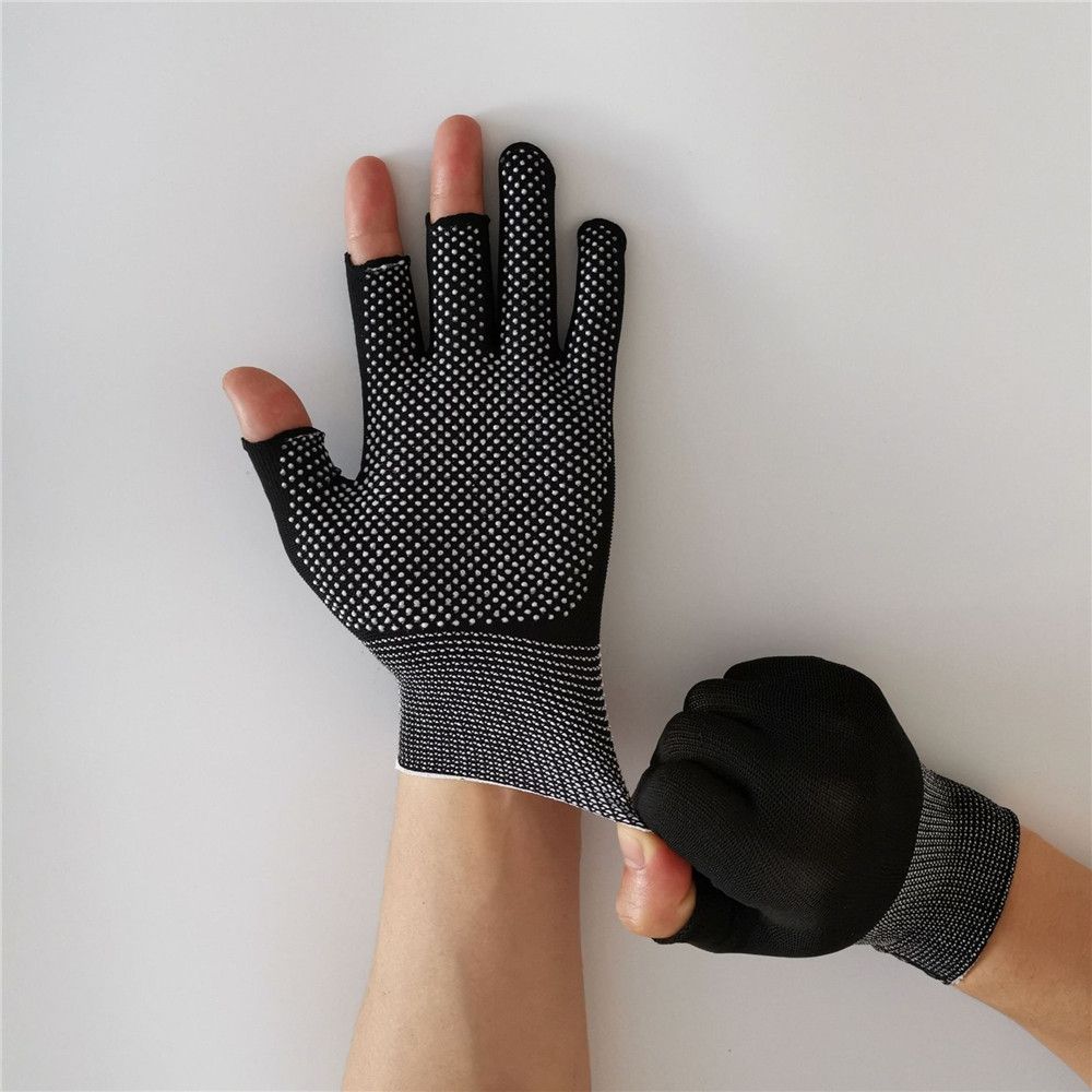Summer Sunscreen Stretch Driving Mittens Anti-Slip Fishing Gloves Open/Half Fingers Sun Protection