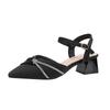 Y9978-32025 Spring New Temperament Pointed High Heels Women's Shoes Casual Versatile Thick Heel Sandals